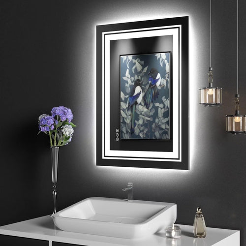 28” x 36” Smart LED Bathroom Vanity Mirror — Dual Front & Backlit Illumination, Anti-Fog Technology, 3-Color Dimmable Lighting with Memory Touch Control