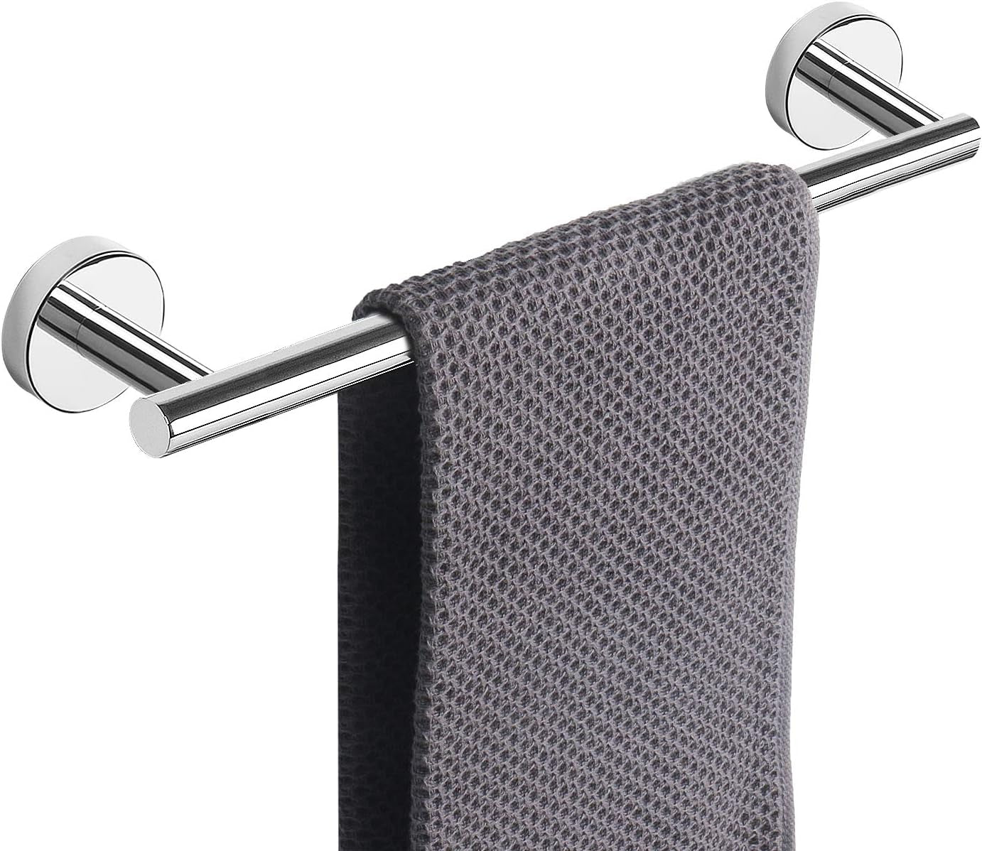 Premium Brushed Nickel Towel Bar — Heavy-Duty Thickened Stainless Steel Wall-Mounted Bathroom Towel Rack, 12” Overall Length with 10” Usable Hanging Space (1 Pack)