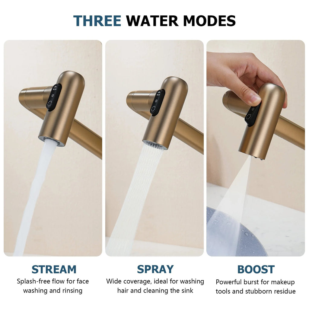 Single-Hole Rotating Faucet with Digital Temperature Display – Modern Design for Precise Water Control