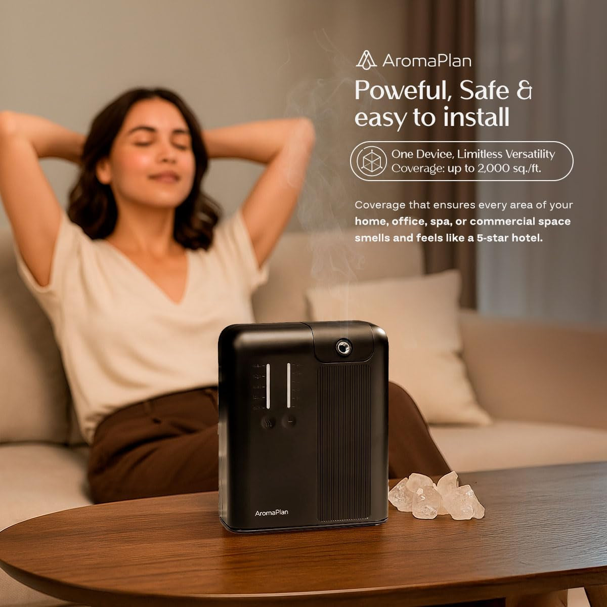 5 Star Collection Cold Air Scent Diffuser, Whole House (2 Scents Included)- Waterless Smart Aroma, Scent &Time Adjust., App Control, HVAC | Home, Commercial, Hotel | Large Room, 2,000 Sq.Ft