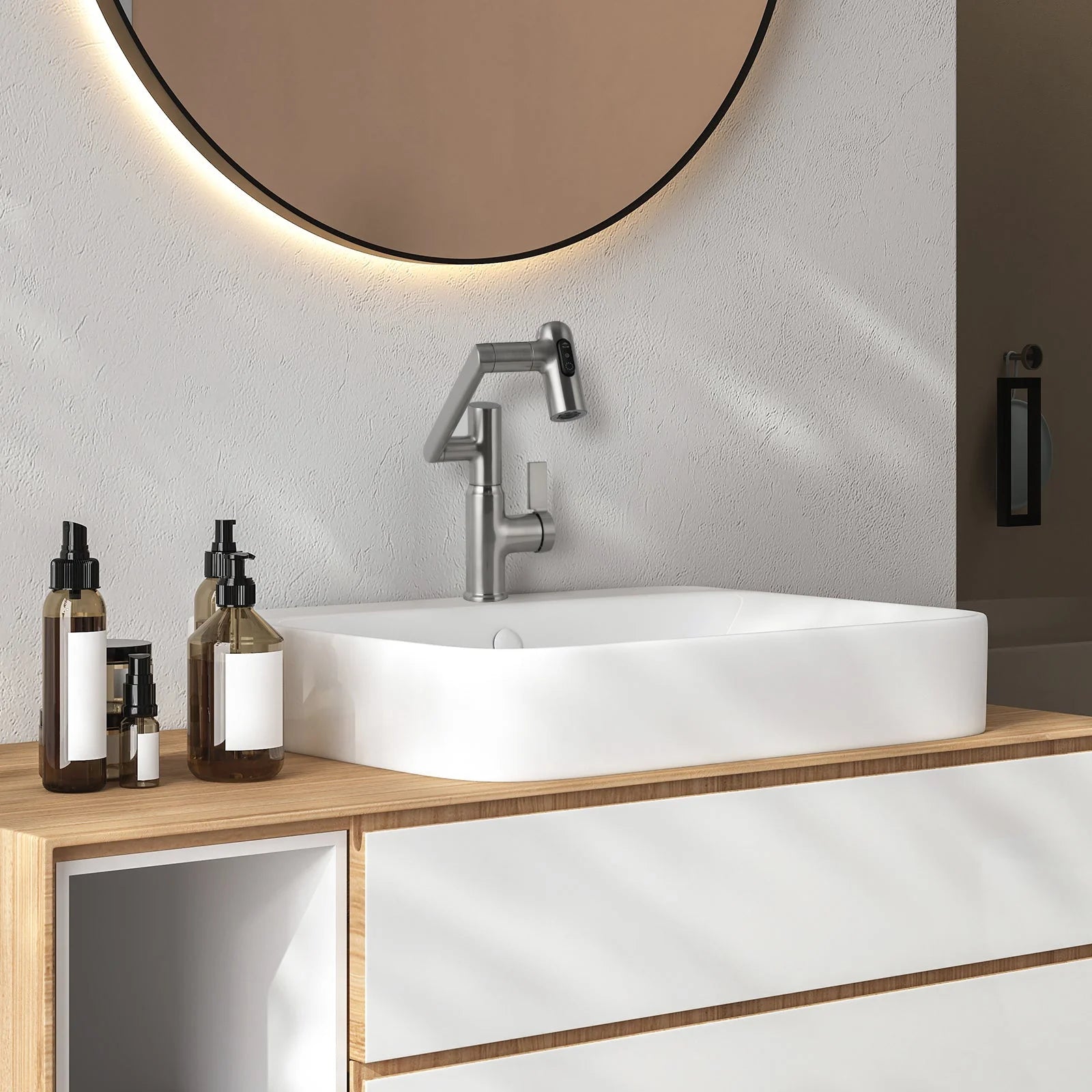 Single-Hole Rotating Faucet with Digital Temperature Display – Modern Design for Precise Water Control