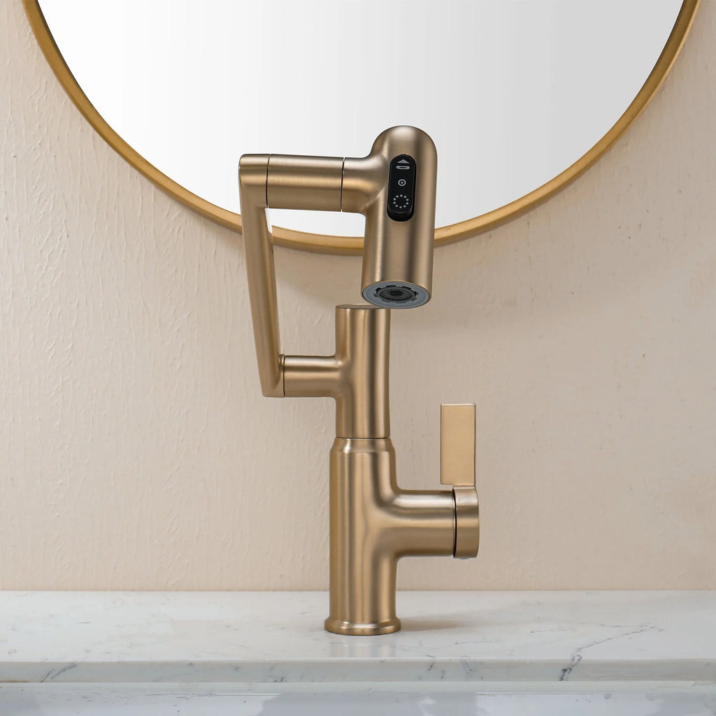 Single-Hole Rotating Faucet with Digital Temperature Display – Modern Design for Precise Water Control