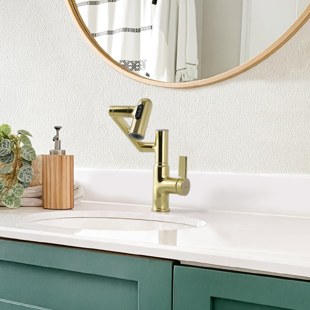 Single-Hole Rotating Faucet with Digital Temperature Display – Modern Design for Precise Water Control