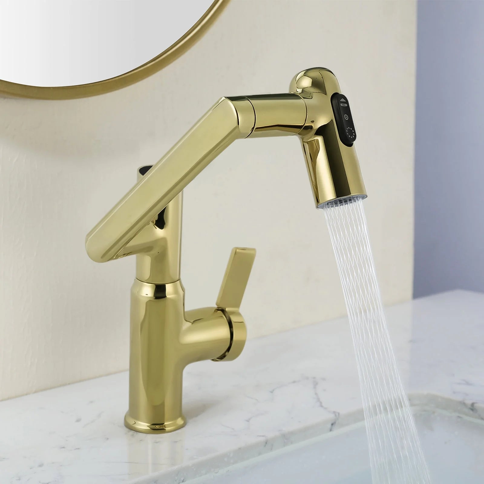 Single-Hole Rotating Faucet with Digital Temperature Display – Modern Design for Precise Water Control