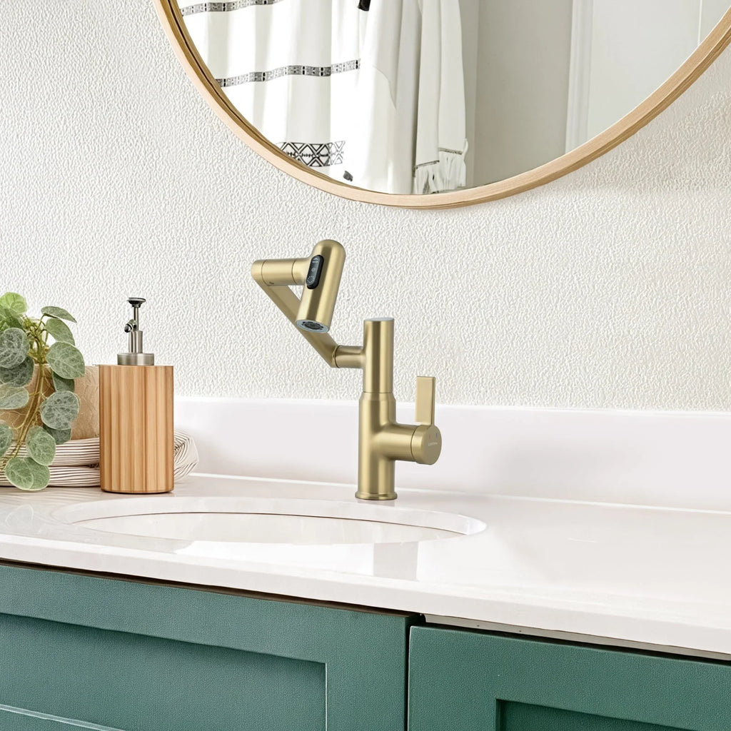 Single-Hole Rotating Faucet with Digital Temperature Display – Modern Design for Precise Water Control