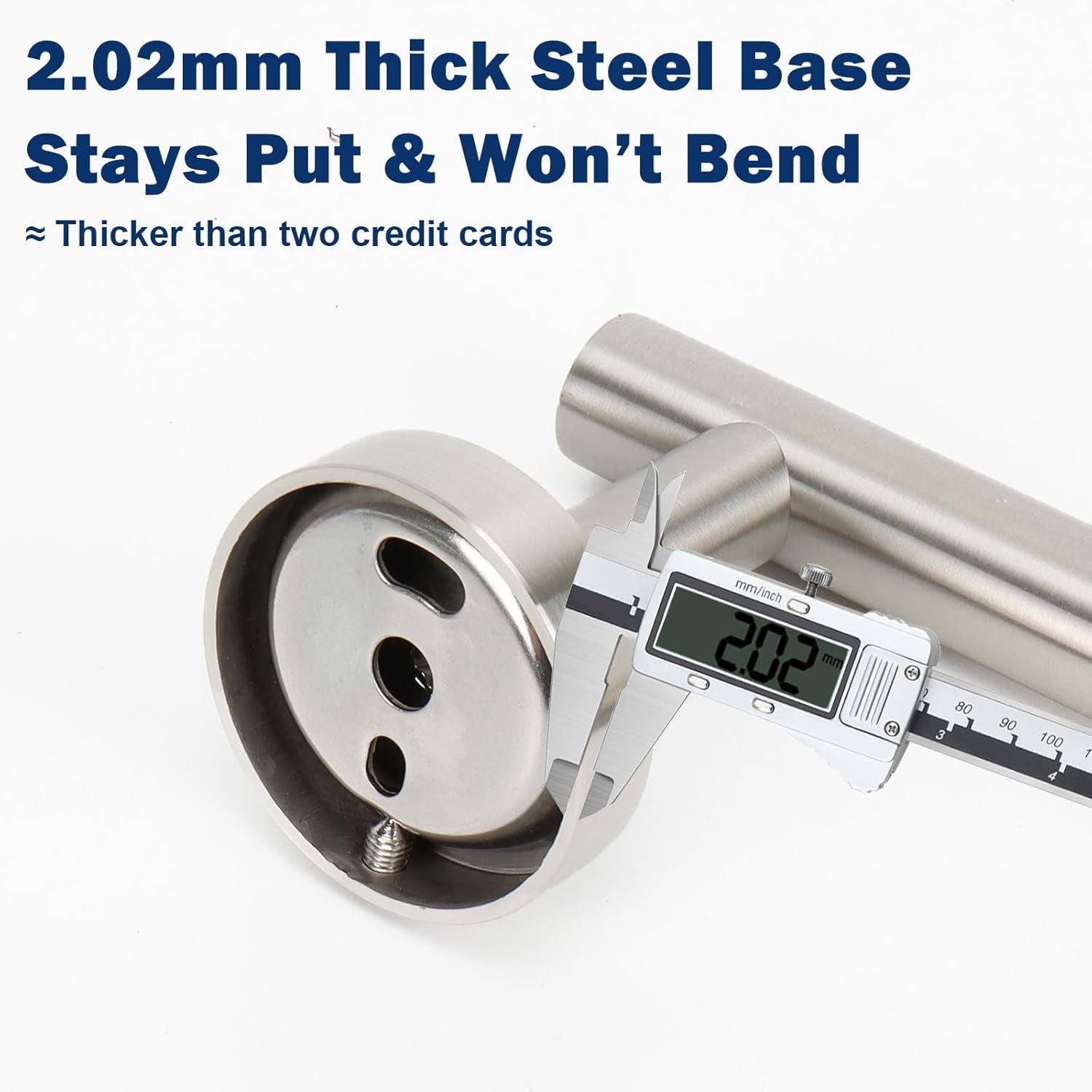 Premium Brushed Nickel Towel Bar — Heavy-Duty Thickened Stainless Steel Wall-Mounted Bathroom Towel Rack, 12” Overall Length with 10” Usable Hanging Space (1 Pack)