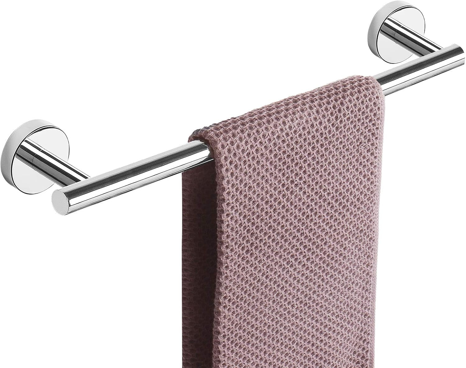 Premium Brushed Nickel Towel Bar — Heavy-Duty Thickened Stainless Steel Wall-Mounted Bathroom Towel Rack, 12” Overall Length with 10” Usable Hanging Space (1 Pack)