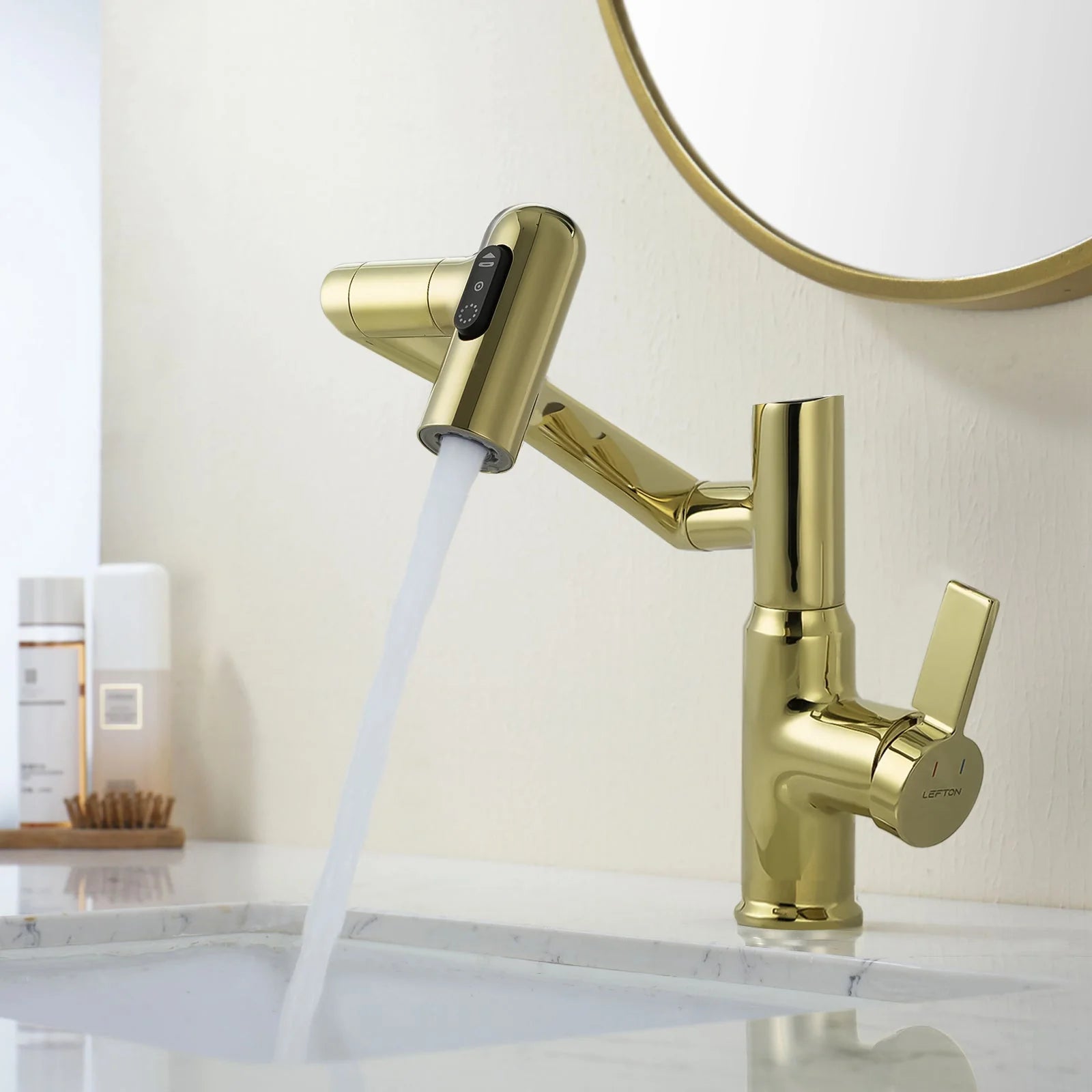 Single-Hole Rotating Faucet with Digital Temperature Display – Modern Design for Precise Water Control
