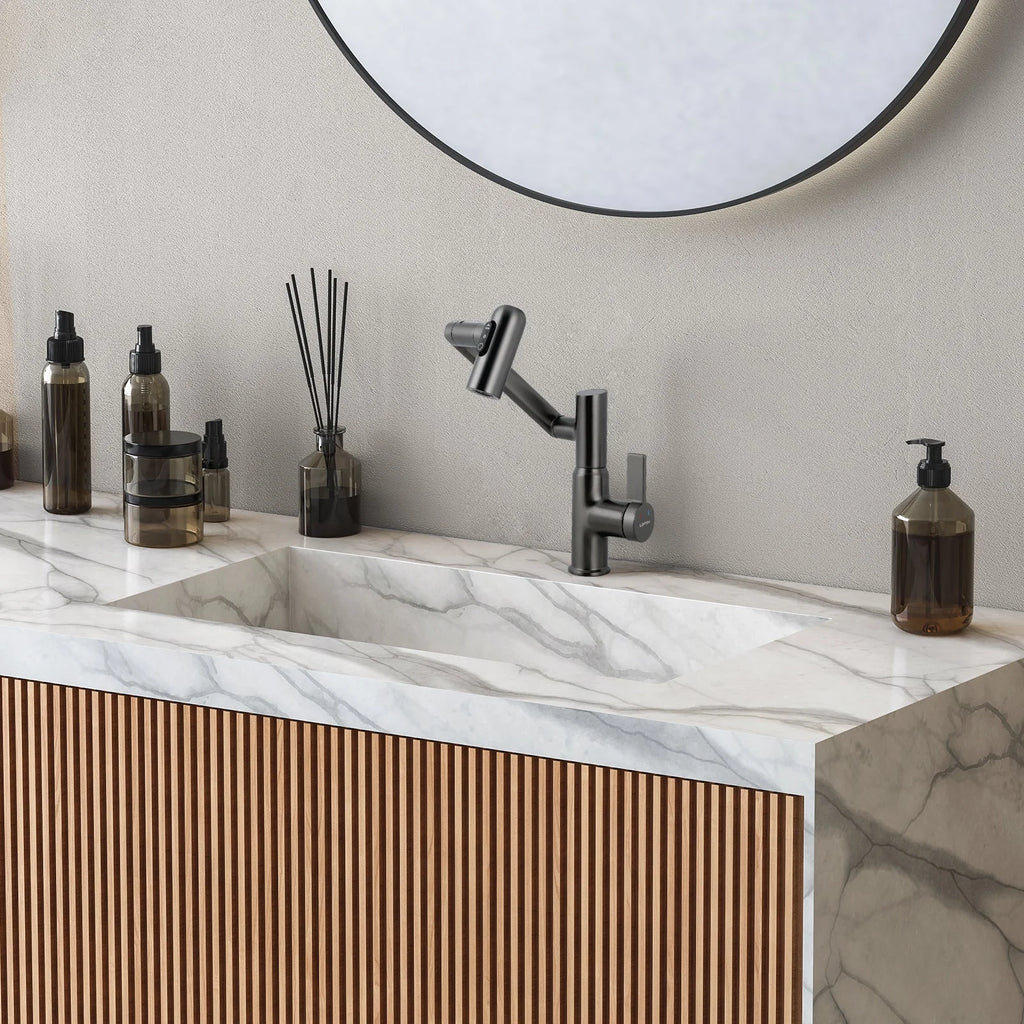 Single-Hole Rotating Faucet with Digital Temperature Display – Modern Design for Precise Water Control