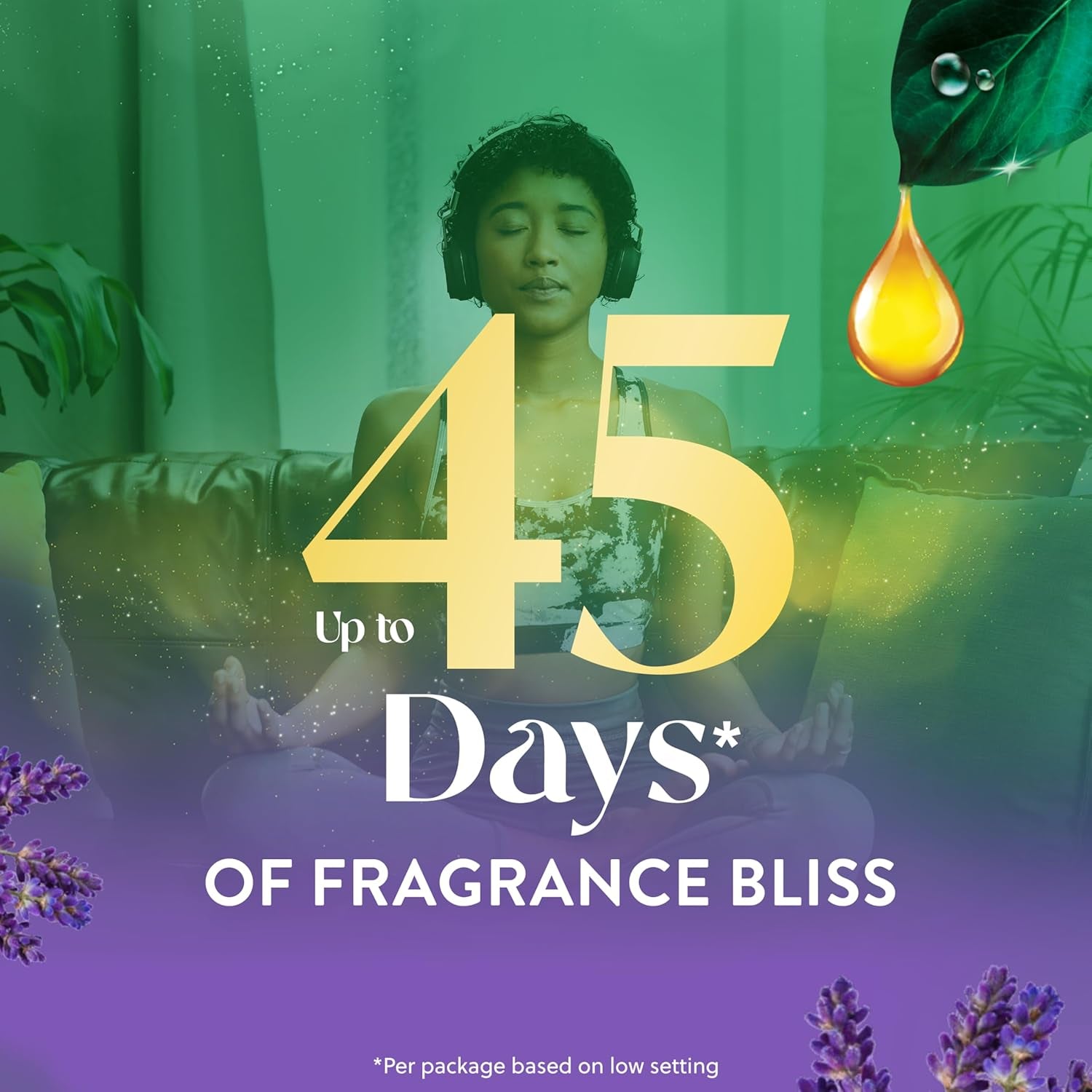 Luxury Essential Mist Starter Kit — Elegant Aroma Diffuser with Lavender & Almond Blossom Refill, Natural Essential Oil Air Freshener for Home & Office