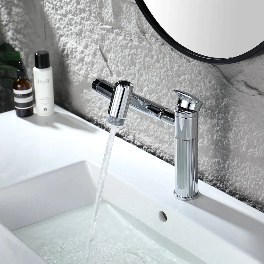 360° Rotatable Single-Hole Bathroom Faucet
