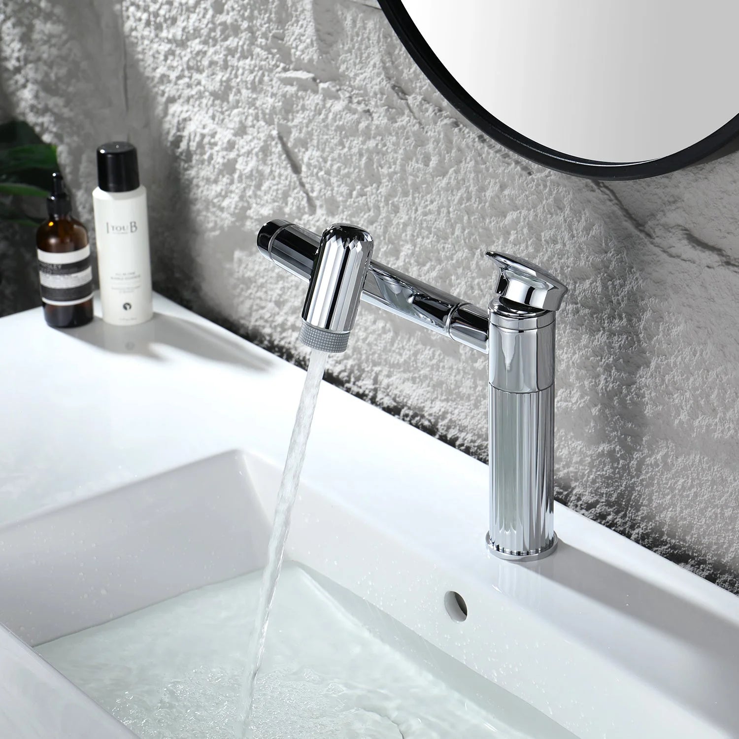 360° Rotatable Single-Hole Bathroom Faucet