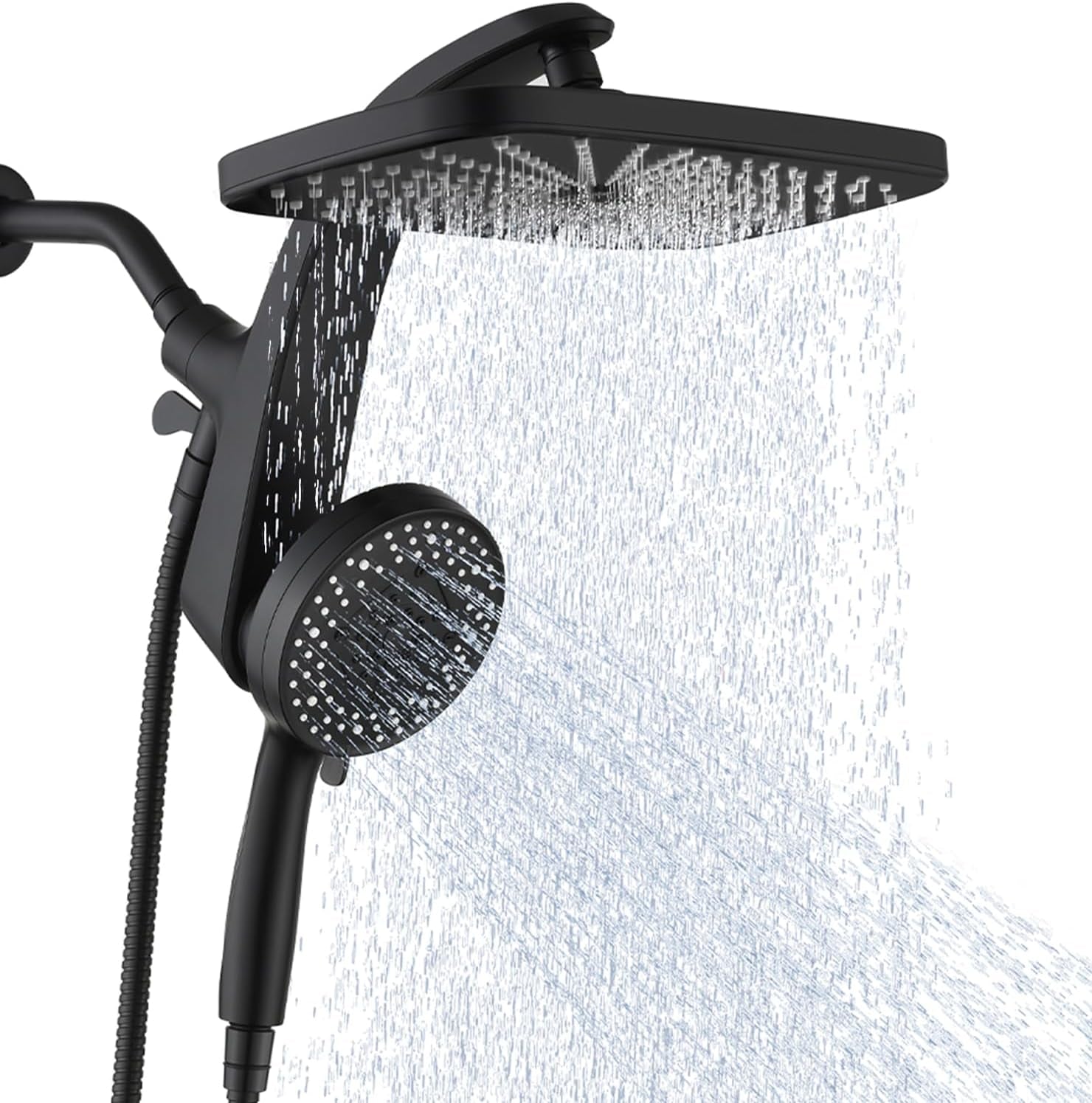 High-Pressure Rain Shower Head Combo with Handheld Spray – Dual Shower System with 10 Spray Modes, Magnetic Dock & Power Jets