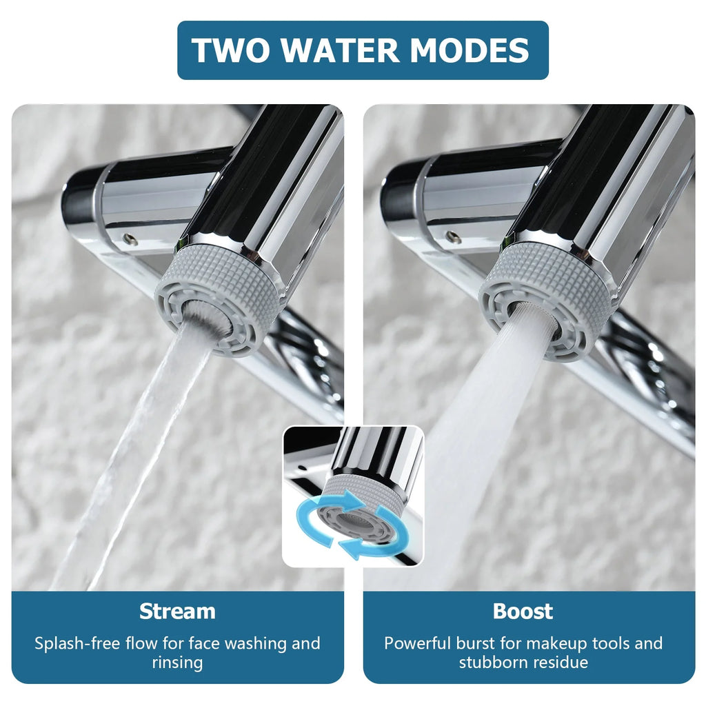 360° Rotatable Single-Hole Bathroom Faucet