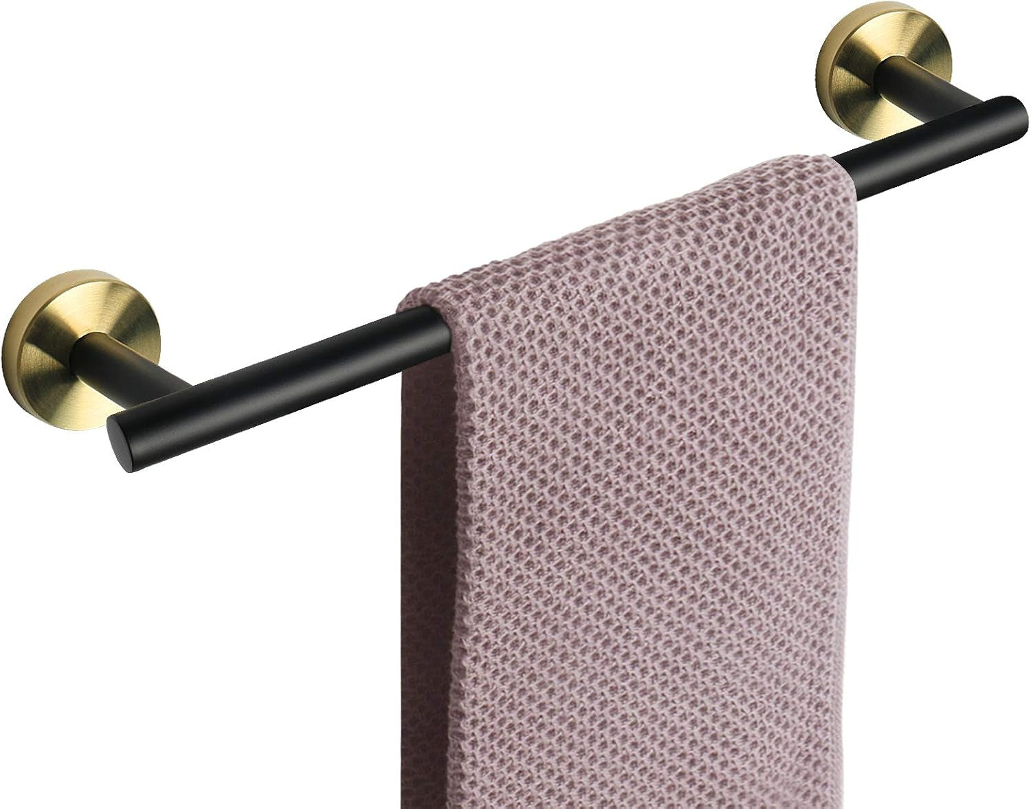 Premium Brushed Nickel Towel Bar — Heavy-Duty Thickened Stainless Steel Wall-Mounted Bathroom Towel Rack, 12” Overall Length with 10” Usable Hanging Space (1 Pack)