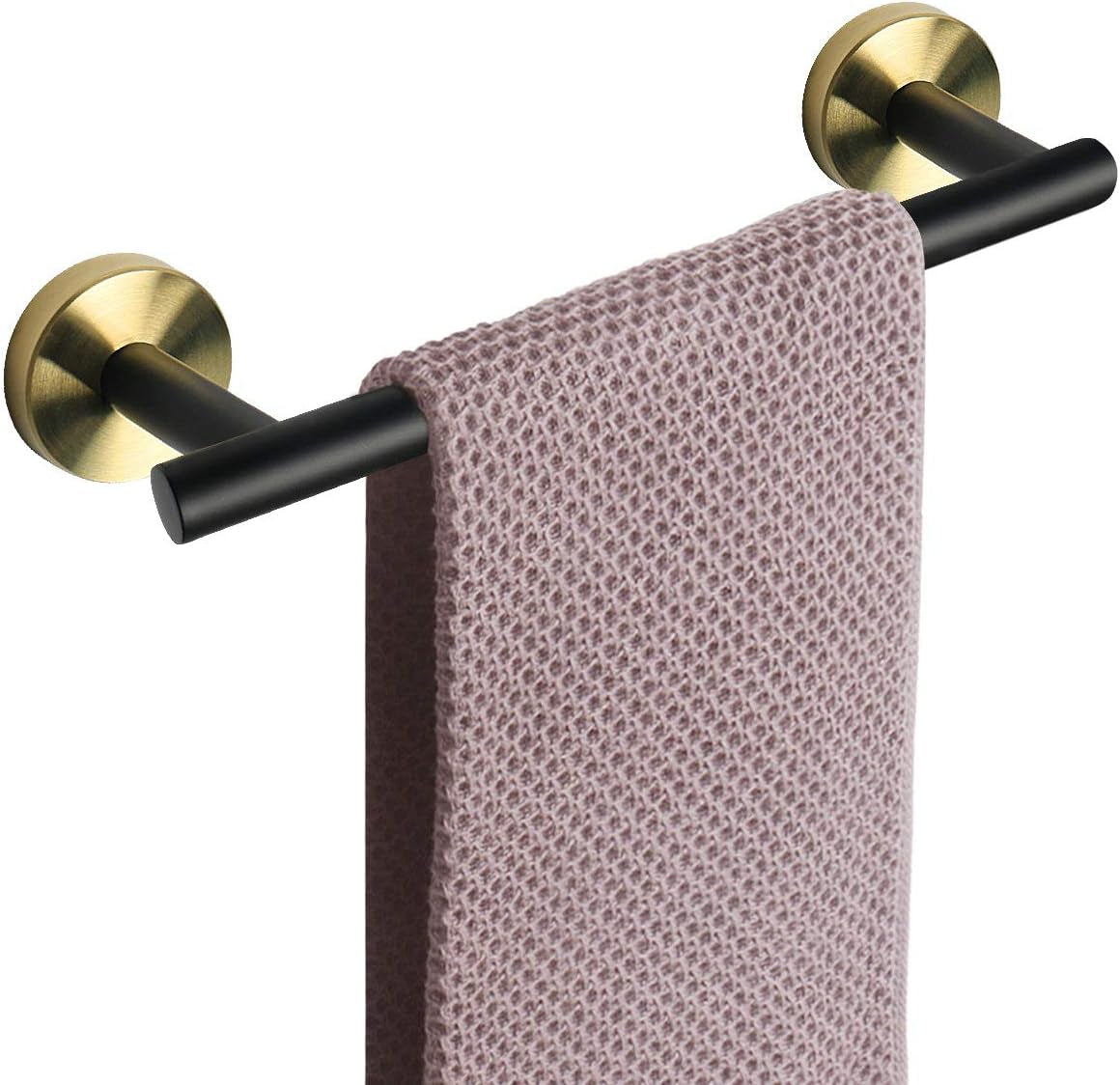 Premium Brushed Nickel Towel Bar — Heavy-Duty Thickened Stainless Steel Wall-Mounted Bathroom Towel Rack, 12” Overall Length with 10” Usable Hanging Space (1 Pack)