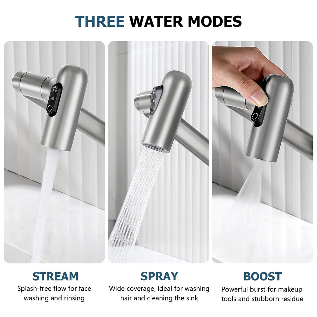 Single-Hole Rotating Faucet with Digital Temperature Display – Modern Design for Precise Water Control