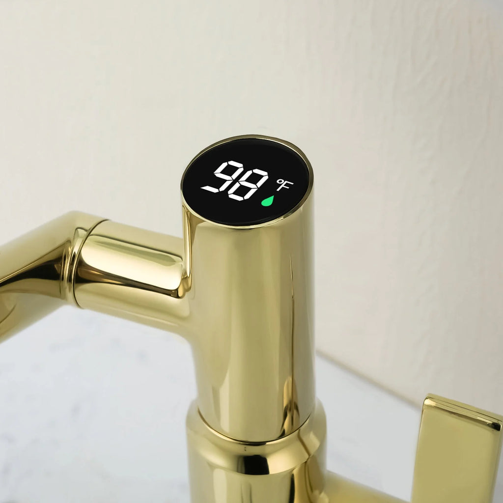 Single-Hole Rotating Faucet with Digital Temperature Display – Modern Design for Precise Water Control
