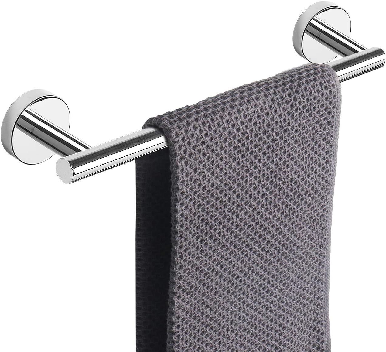 Premium Brushed Nickel Towel Bar — Heavy-Duty Thickened Stainless Steel Wall-Mounted Bathroom Towel Rack, 12” Overall Length with 10” Usable Hanging Space (1 Pack)