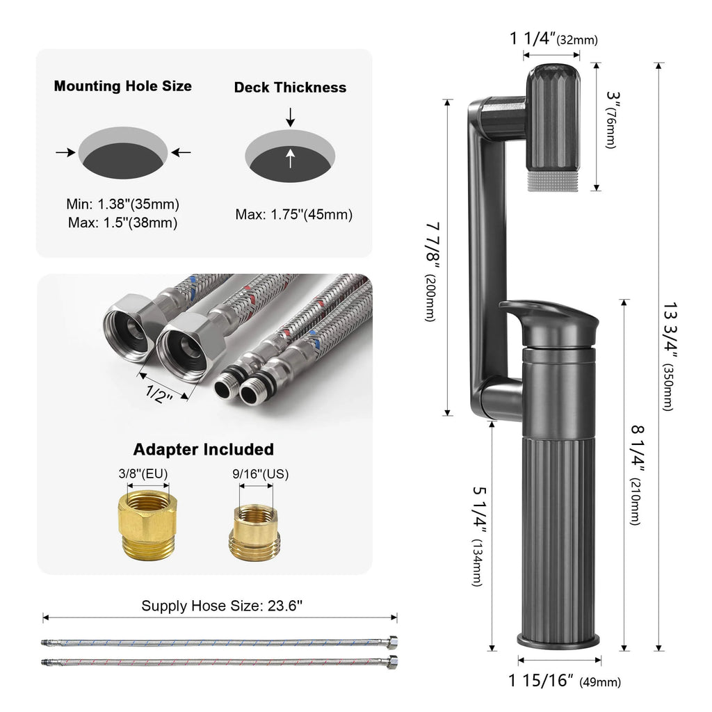 360° Rotatable Single-Hole Bathroom Faucet