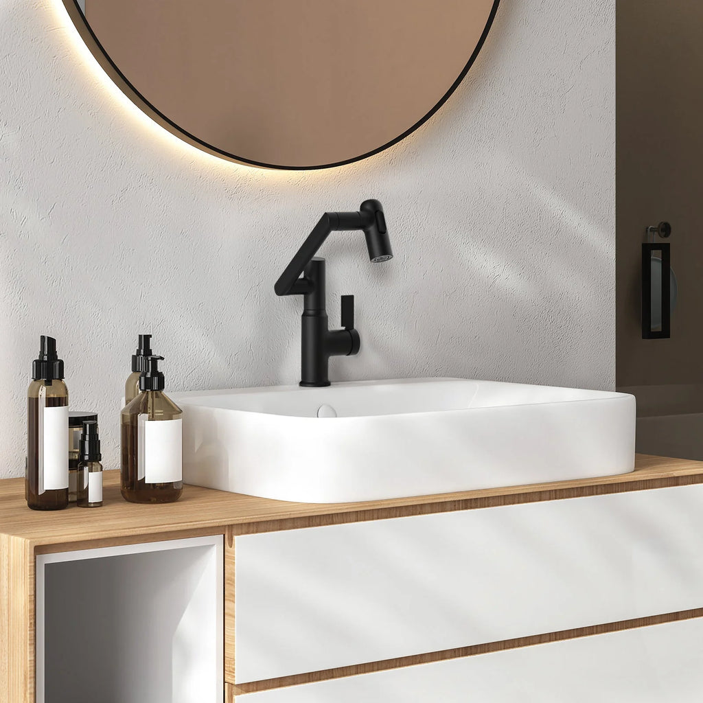 Single-Hole Rotating Faucet with Digital Temperature Display – Modern Design for Precise Water Control