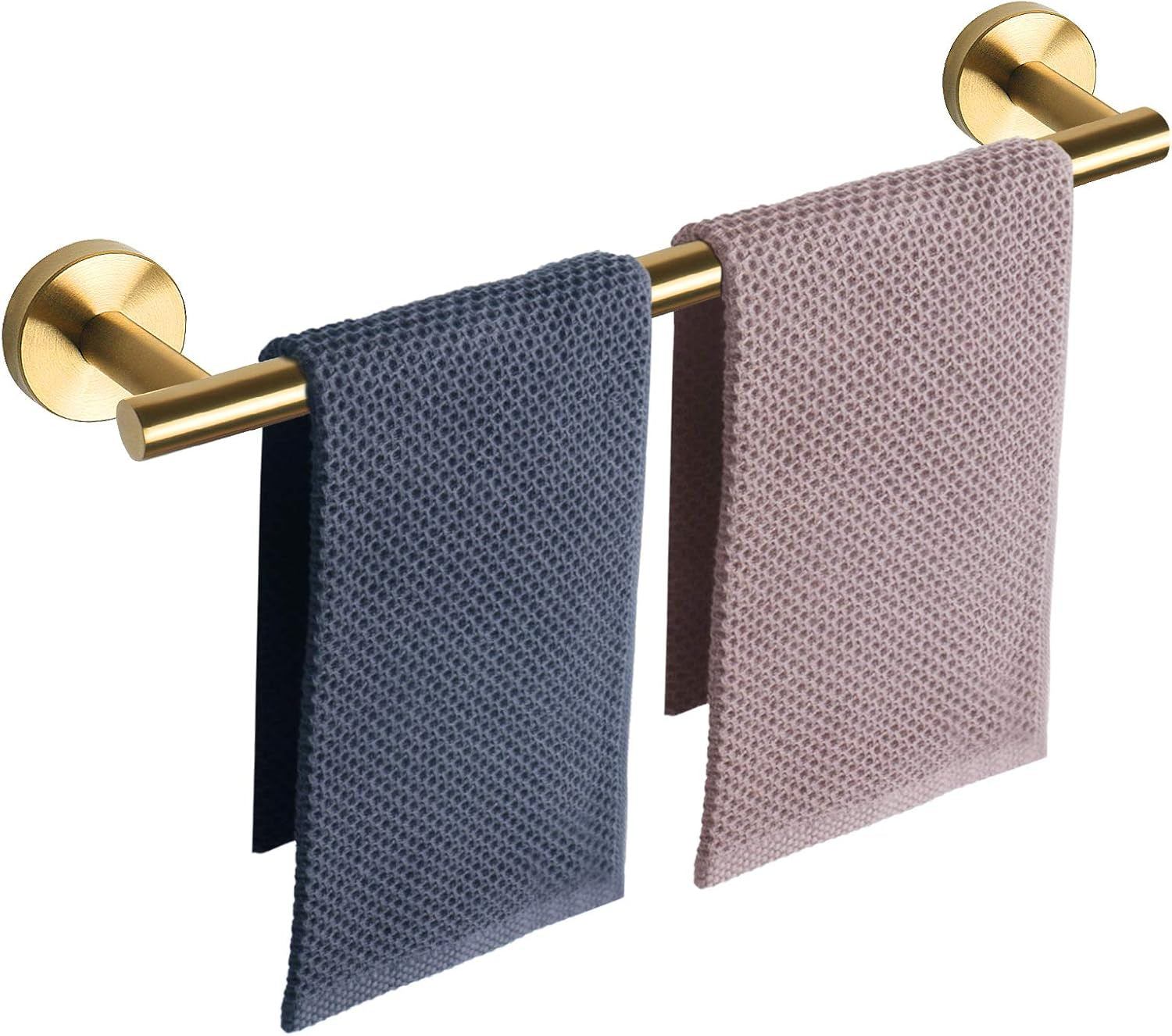 Premium Brushed Nickel Towel Bar — Heavy-Duty Thickened Stainless Steel Wall-Mounted Bathroom Towel Rack, 12” Overall Length with 10” Usable Hanging Space (1 Pack)