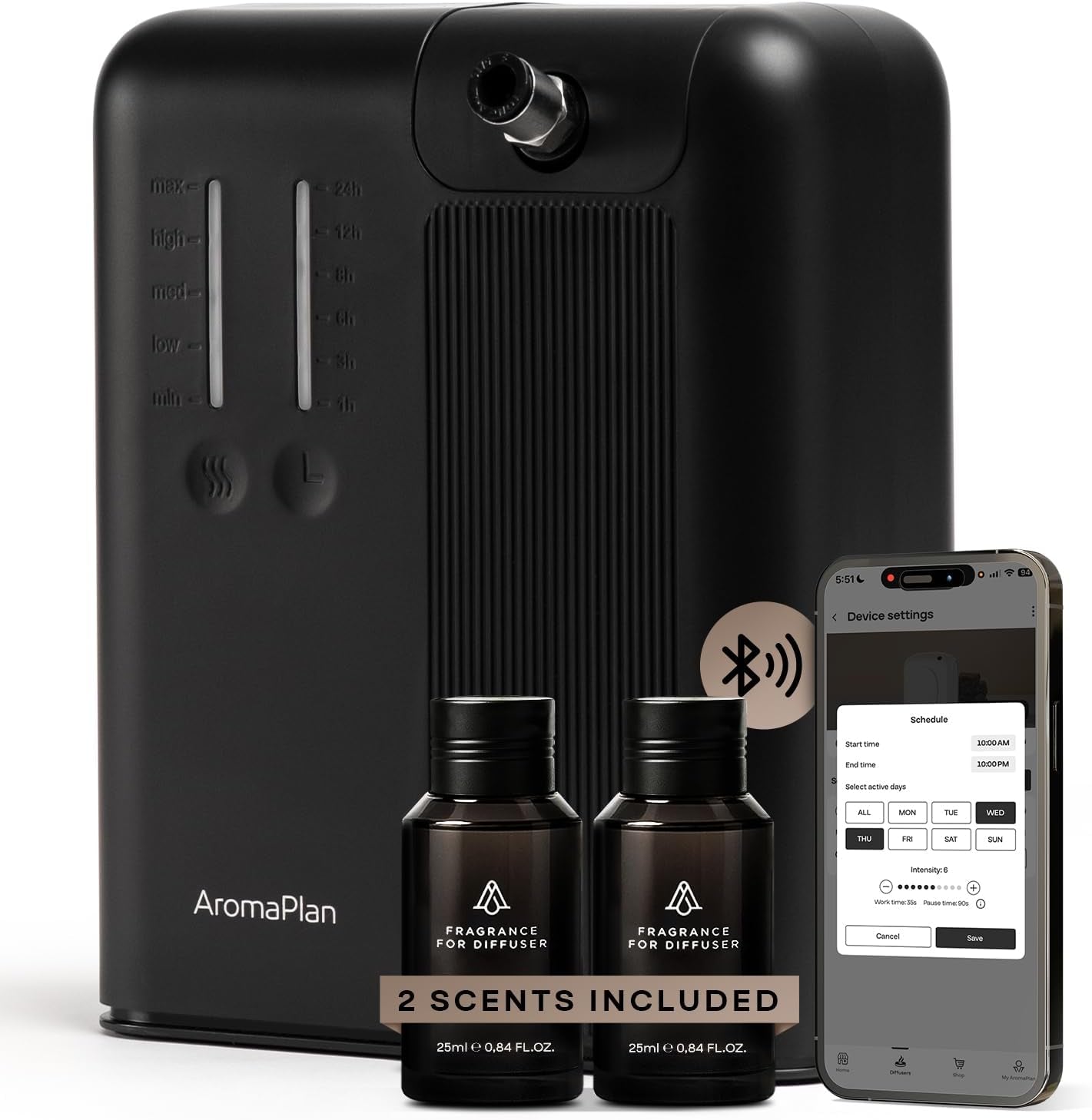 5 Star Collection Cold Air Scent Diffuser, Whole House (2 Scents Included)- Waterless Smart Aroma, Scent &Time Adjust., App Control, HVAC | Home, Commercial, Hotel | Large Room, 2,000 Sq.Ft