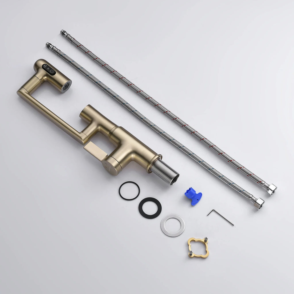 Single-Hole Rotating Faucet with Digital Temperature Display – Modern Design for Precise Water Control