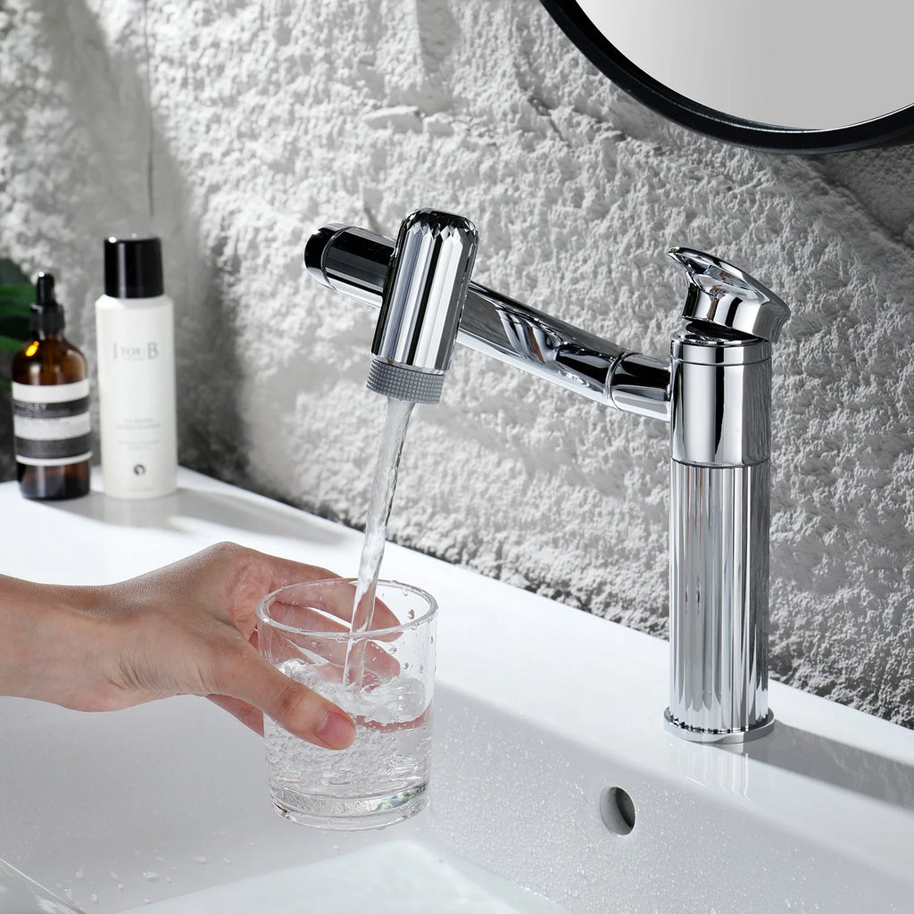 360° Rotatable Single-Hole Bathroom Faucet
