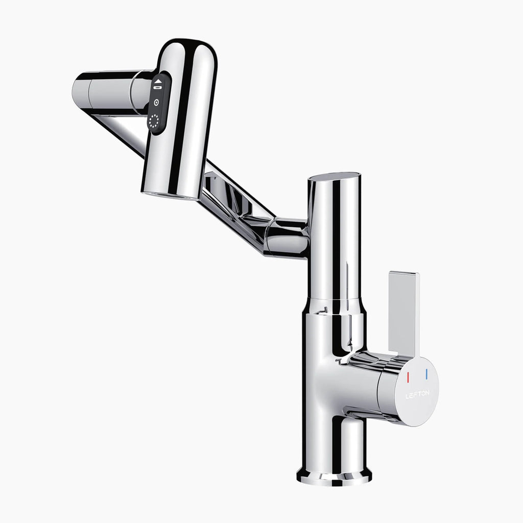 Single-Hole Rotating Faucet with Digital Temperature Display – Modern Design for Precise Water Control