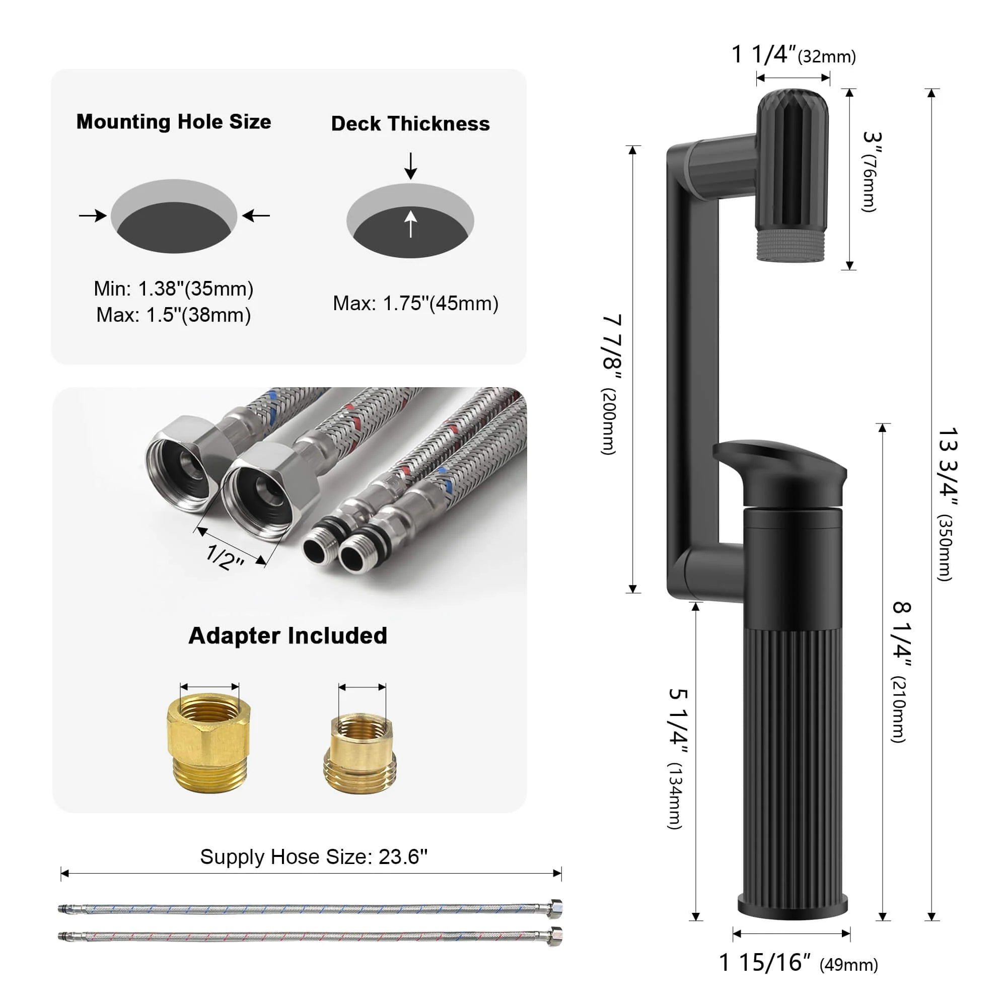 360° Rotatable Single-Hole Bathroom Faucet