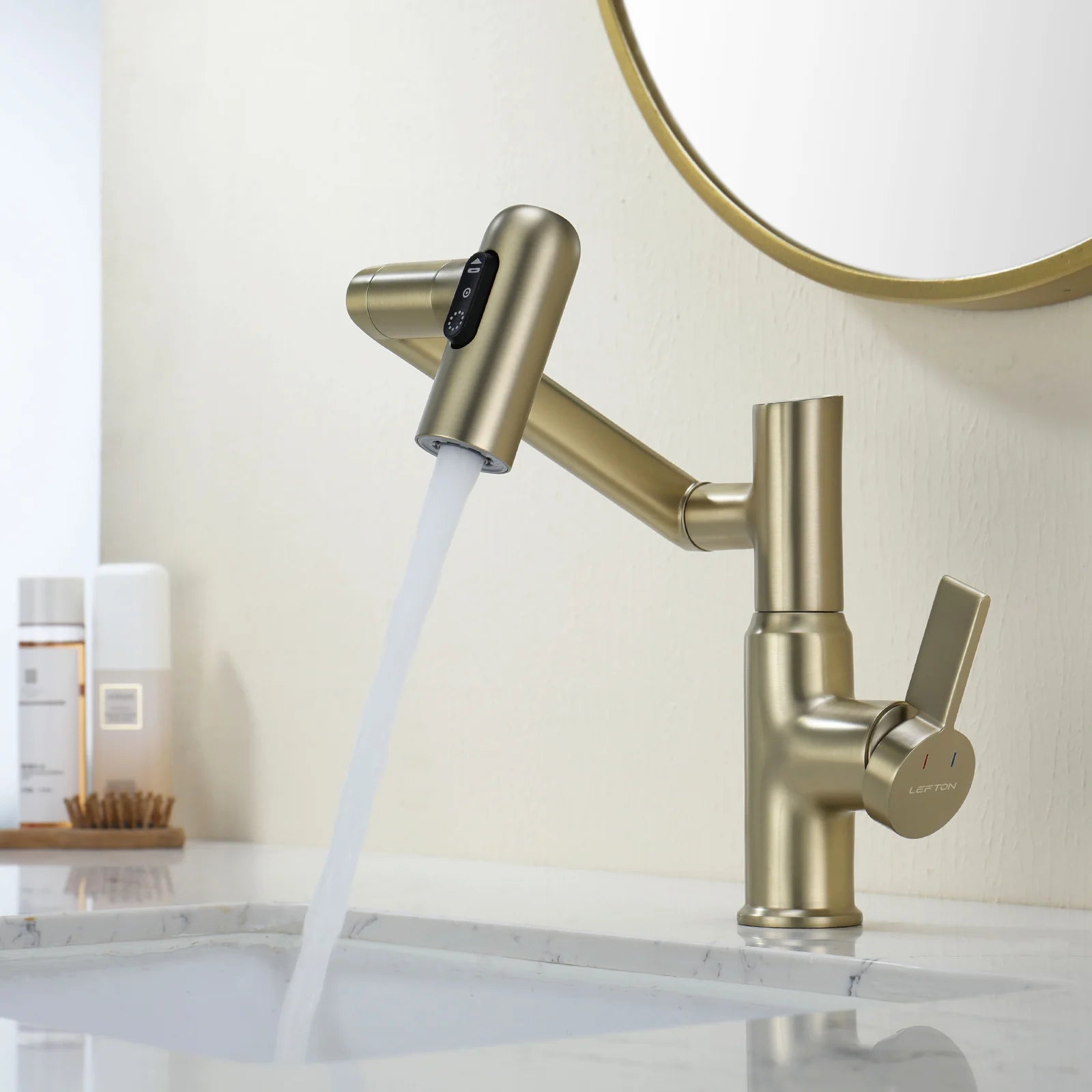 Single-Hole Rotating Faucet with Digital Temperature Display – Modern Design for Precise Water Control