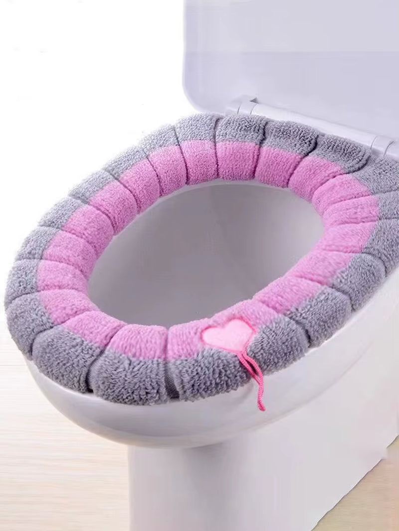 Premium Knitted Toilet Seat Cover — Thickened, Soft & Washable, Insulated Warmth, Universal O-Shape Fit, Portable & Stylish (1 Pack)