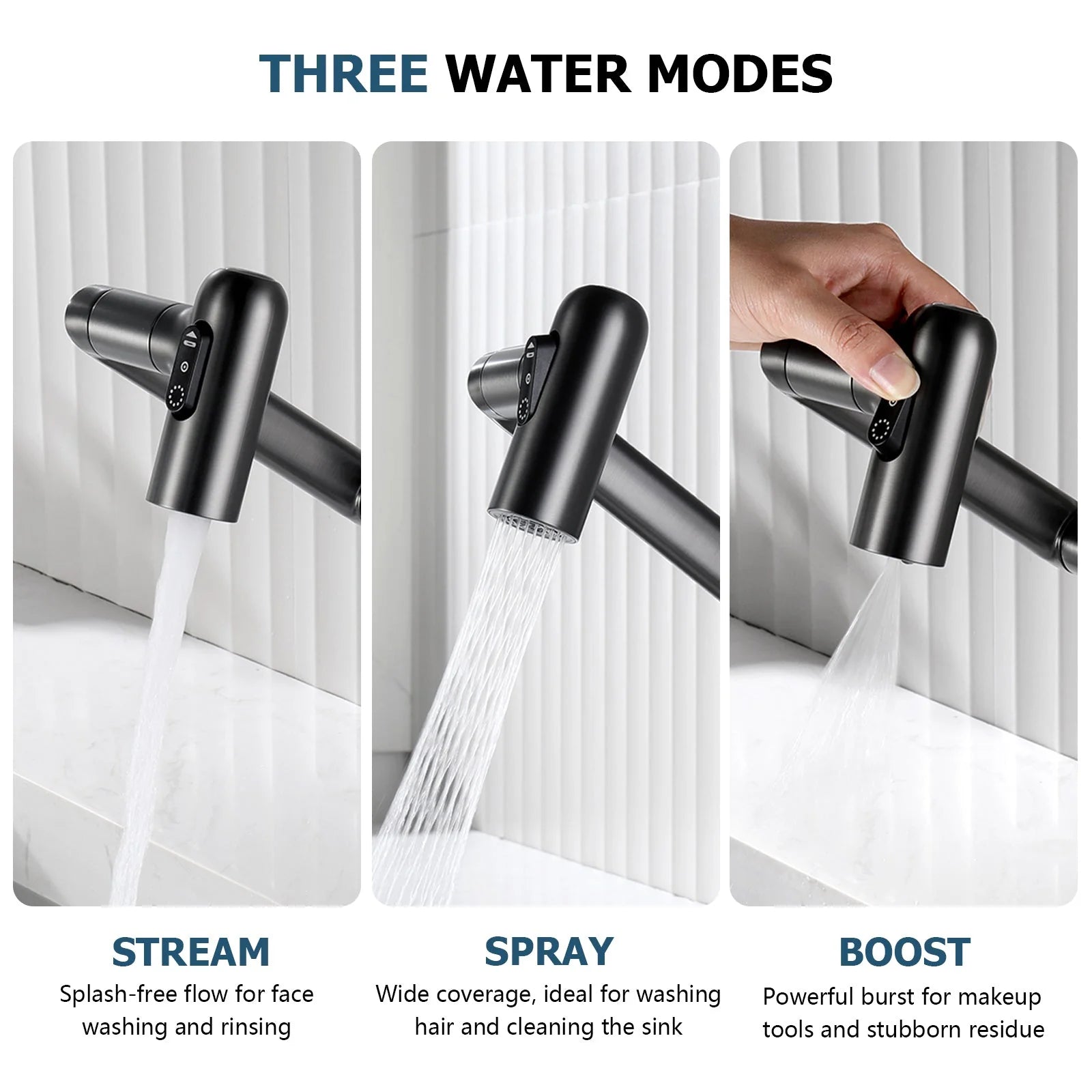 Single-Hole Rotating Faucet with Digital Temperature Display – Modern Design for Precise Water Control