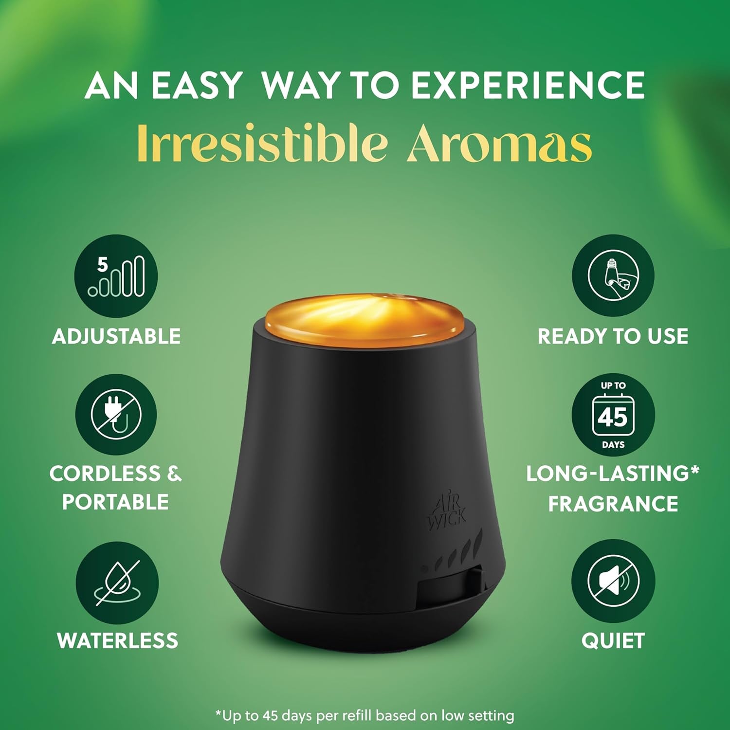 Luxury Essential Mist Starter Kit — Elegant Aroma Diffuser with Lavender & Almond Blossom Refill, Natural Essential Oil Air Freshener for Home & Office