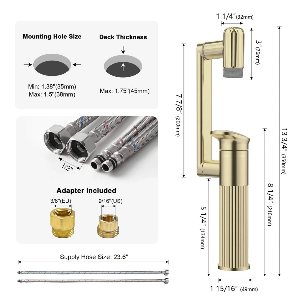 360° Rotatable Single-Hole Bathroom Faucet