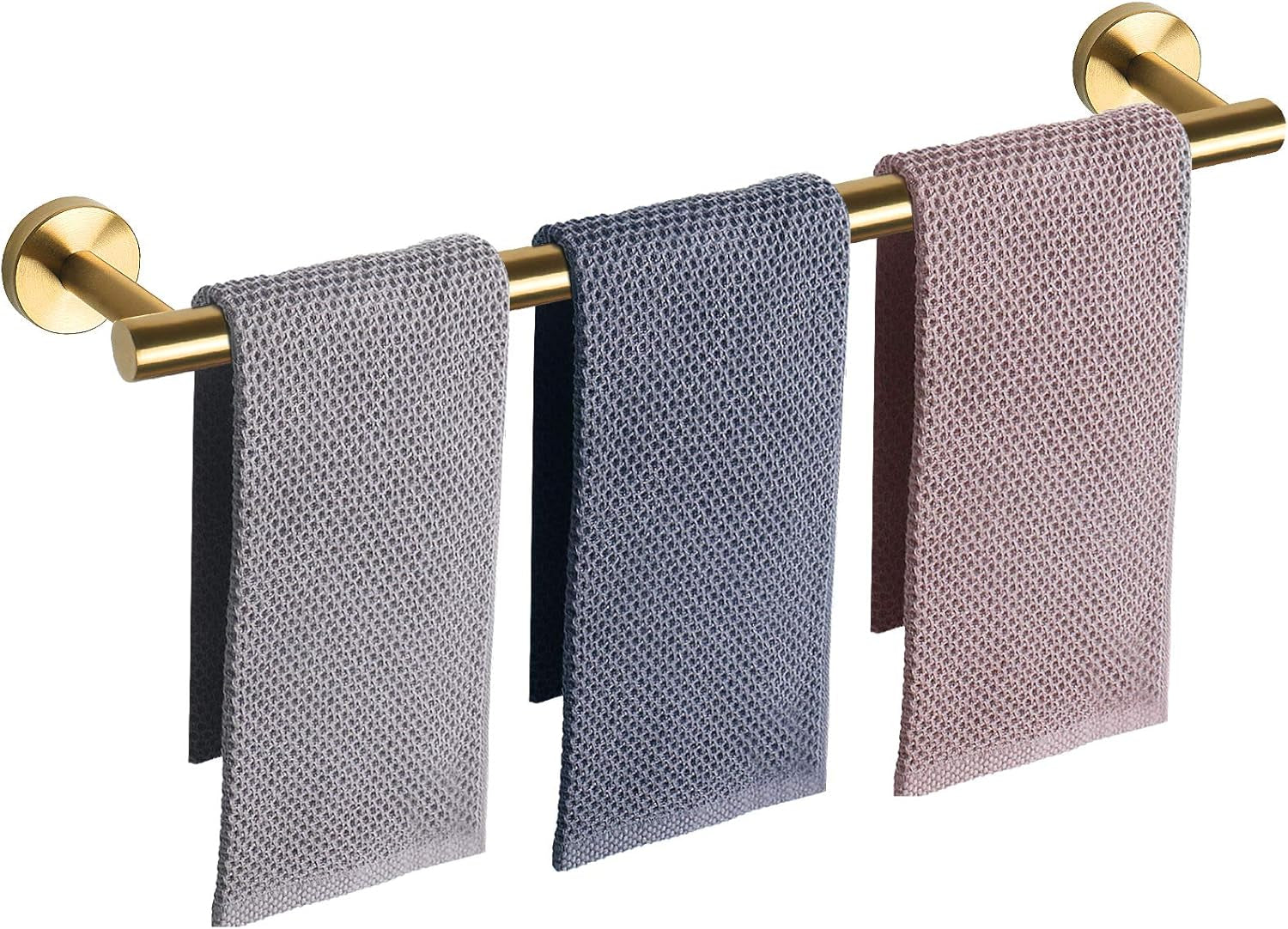 Premium Brushed Nickel Towel Bar — Heavy-Duty Thickened Stainless Steel Wall-Mounted Bathroom Towel Rack, 12” Overall Length with 10” Usable Hanging Space (1 Pack)