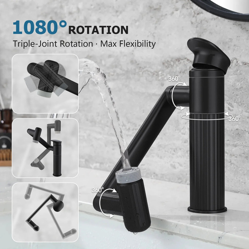 360° Rotatable Single-Hole Bathroom Faucet