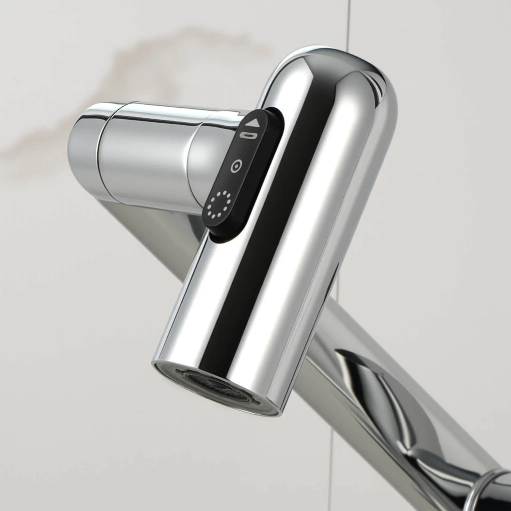 Single-Hole Rotating Faucet with Digital Temperature Display – Modern Design for Precise Water Control